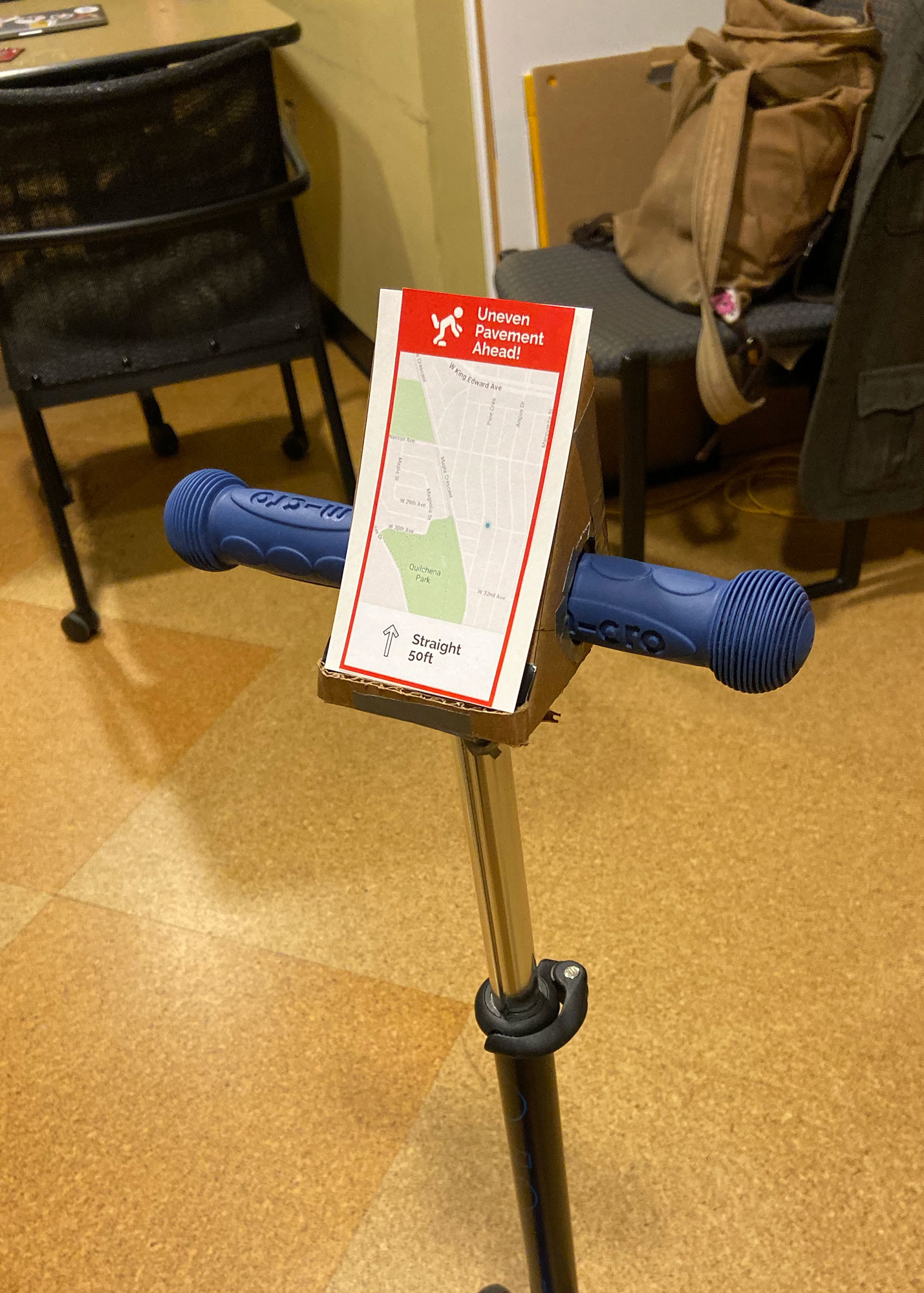 storyboard of riding a scooter that details features of the ride